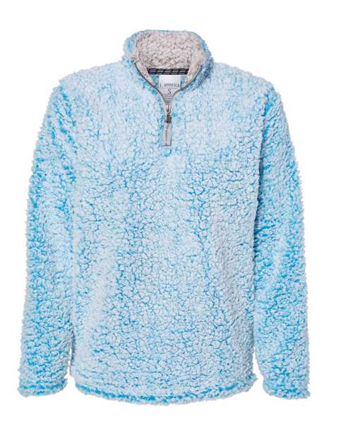 J. America 8451 Women’s Epic Sherpa Quarter-Zip Pullover - Sapphire Heather