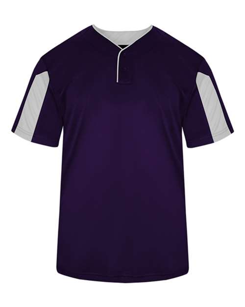Alleson Athletic 7976 Men's Striker Placket - Purple/ White