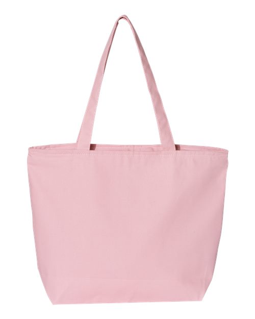 Load image into Gallery viewer, Q-Tees Q611 25L Zippered Tote - Light Pink
