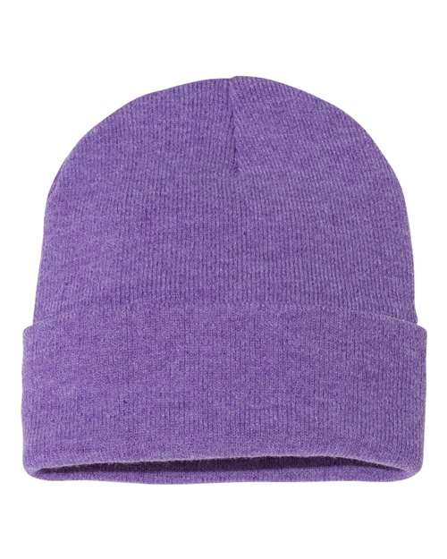 Load image into Gallery viewer, Sportsman SP12 12" Solid Cuffed Beanie - Heather Purple
