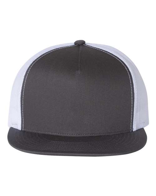 Load image into Gallery viewer, YP Classics 6006 Classic Five-Panel Trucker Cap - Charcoal/ White
