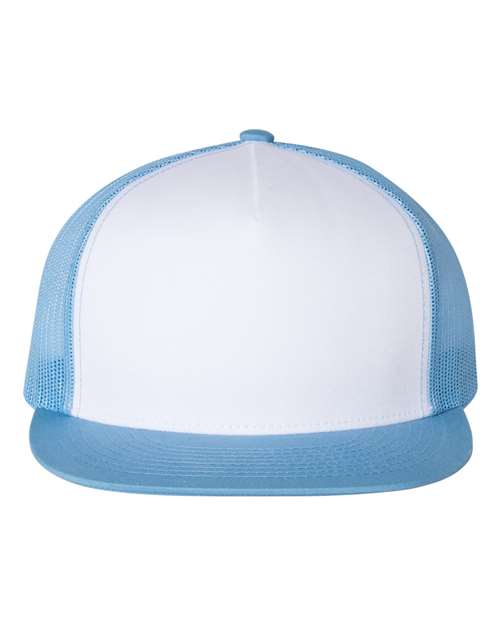 Load image into Gallery viewer, YP Classics 6006 Classic Five-Panel Trucker Cap - Carolina Blue/ White/ Caroline Blue
