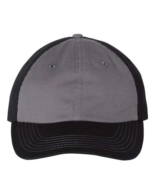 Valucap VC300A Bio-Washed Classic Dad Hat - Charcoal/ Black
