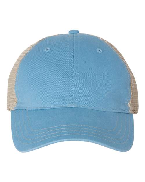 Richardson 111 Garment-Washed Trucker Cap - Columbia Blue/ Khaki