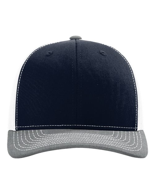 Load image into Gallery viewer, Richardson 112 Snapback Trucker Cap - Navy/ White/ Heather Grey
