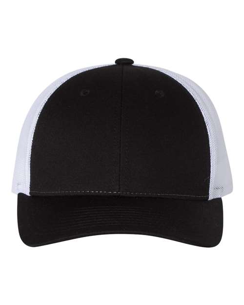 Richardson 115 Low Pro Trucker Cap - Black/ White