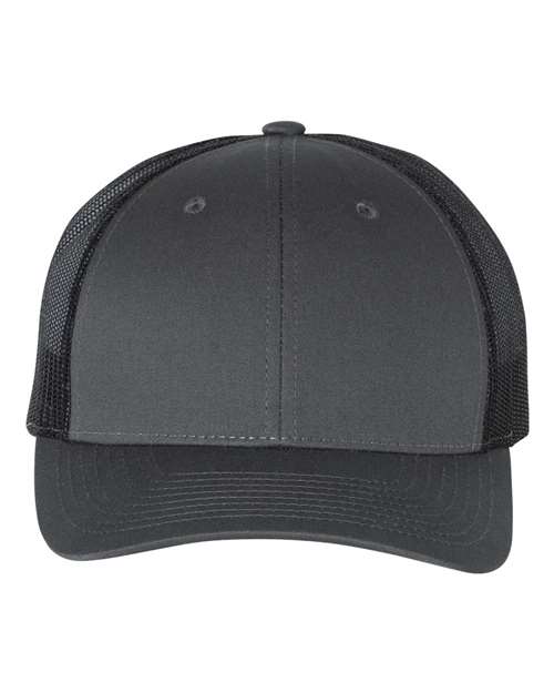 Richardson 115 Low Pro Trucker Cap - Charcoal/ Black