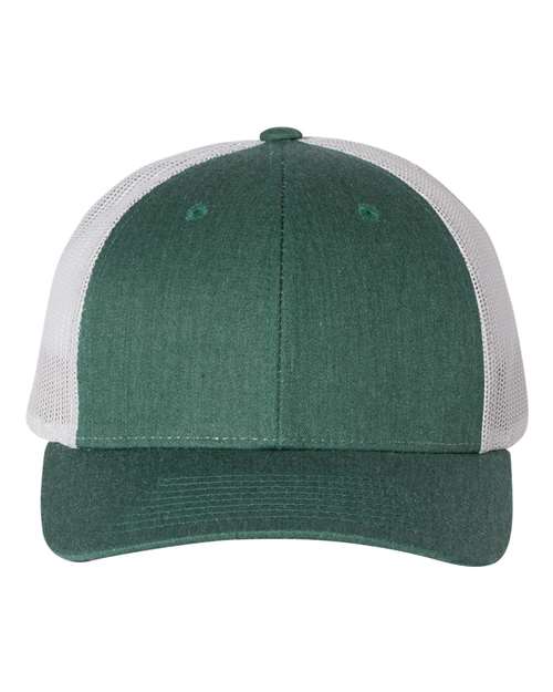 Load image into Gallery viewer, Richardson 115 Low Pro Trucker Cap - Heather Dark Green/ Silver
