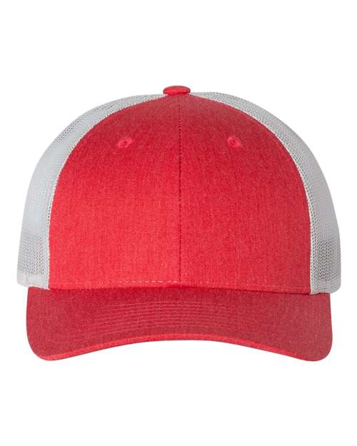 Load image into Gallery viewer, Richardson 115 Low Pro Trucker Cap - Heather Red/ Light Grey

