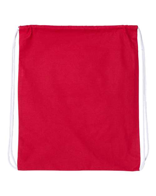 Load image into Gallery viewer, Q-Tees Q4500L Large Economical Cotton Drawstring Bag - Red
