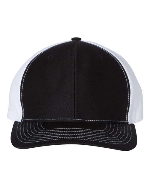 Richardson 312 Twill Back Trucker Cap - Black/ White