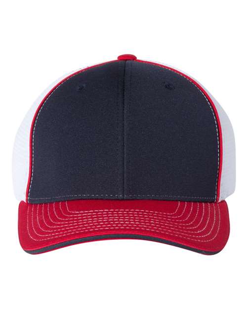 Load image into Gallery viewer, Richardson 172 Pulse Sportmesh R-Flex Cap - Navy/ White/ Red Tri

