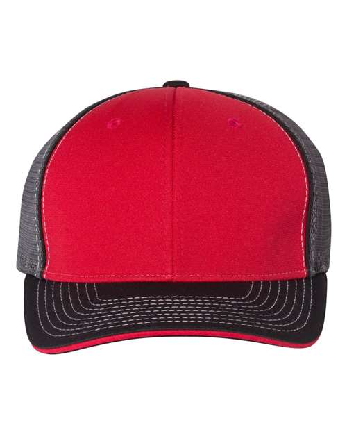 Load image into Gallery viewer, Richardson 172 Pulse Sportmesh R-Flex Cap - Red/ Charcoal/ Black Tri
