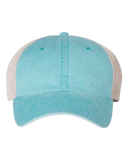 Valucap SP510 Pigment-Dyed Trucker Cap - Aqua/ Stone