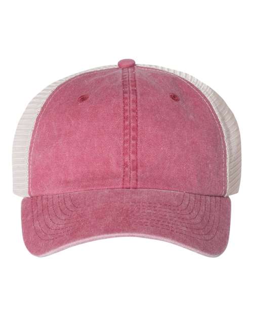 Valucap SP510 Pigment-Dyed Trucker Cap - Cardinal/ Stone