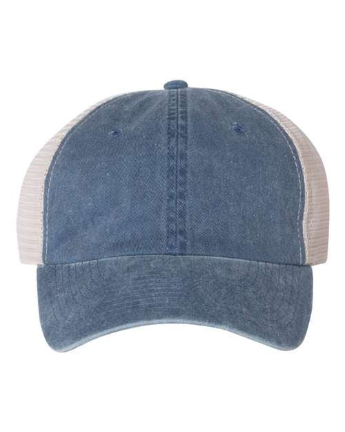 Valucap SP510 Pigment-Dyed Trucker Cap - Navy/ Stone