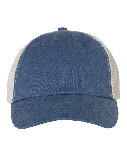 Valucap SP510 Pigment-Dyed Trucker Cap - Royal/ Stone