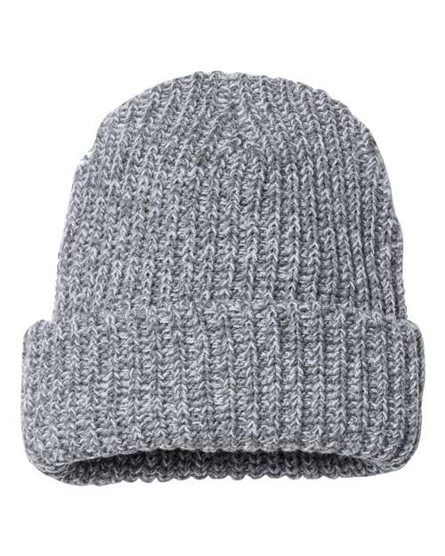 Sportsman SP90 12" Chunky Cuffed Beanie - Grey/ White Speckled
