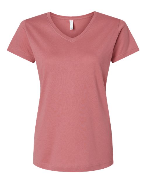 Load image into Gallery viewer, LAT 3507 Women's Fine Jersey V-Neck Tee - Mauvelous
