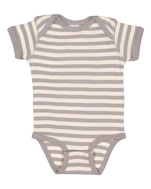 Infant Baby Rib Bodysuit - Titanium/ Natural Stripe