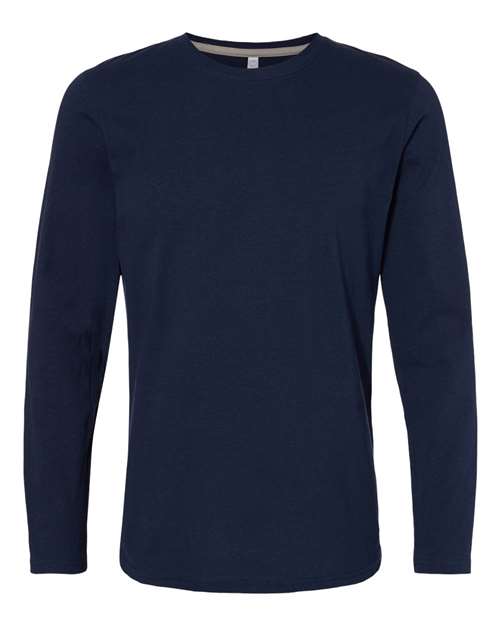 Load image into Gallery viewer, LAT 6918 Unisex Fine Jersey Long Sleeve Tee - Navy
