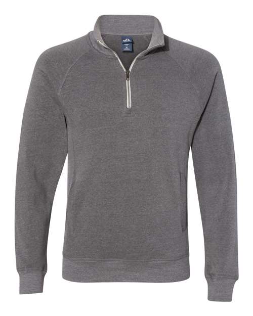 J. America 8869 Men's Triblend Quarter-Zip Sweatshirt - Smoke Triblend
