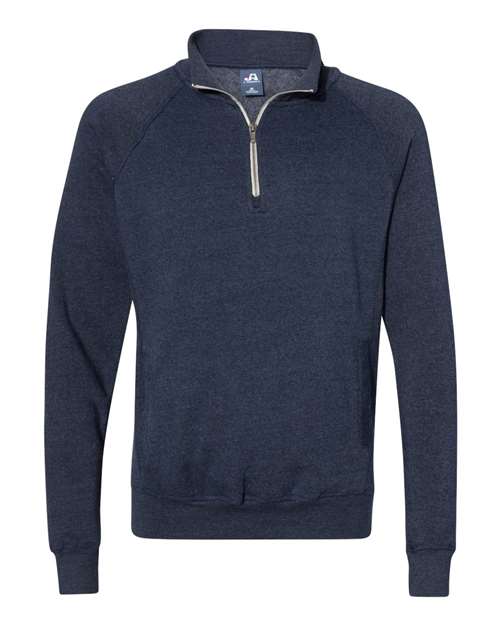 J. America 8869 Men's Triblend Quarter-Zip Sweatshirt - True Navy Triblend