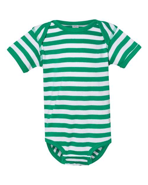 Infant Baby Rib Bodysuit - Kelly/ White Stripe