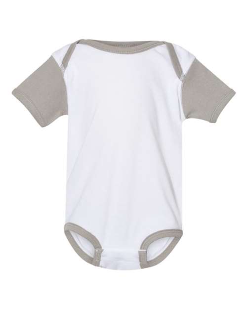 Infant Baby Rib Bodysuit - White/ Titanium