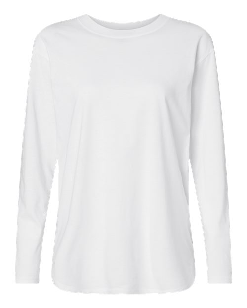 LAT 3508 Women's Fine Jersey Long Sleeve Tee - White
