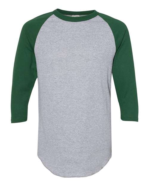 Augusta Sportswear 4420 Unisex Three-Quarter Raglan Sleeve Baseball Jersey T-Shirt - Athletic Heather/ Dark Green