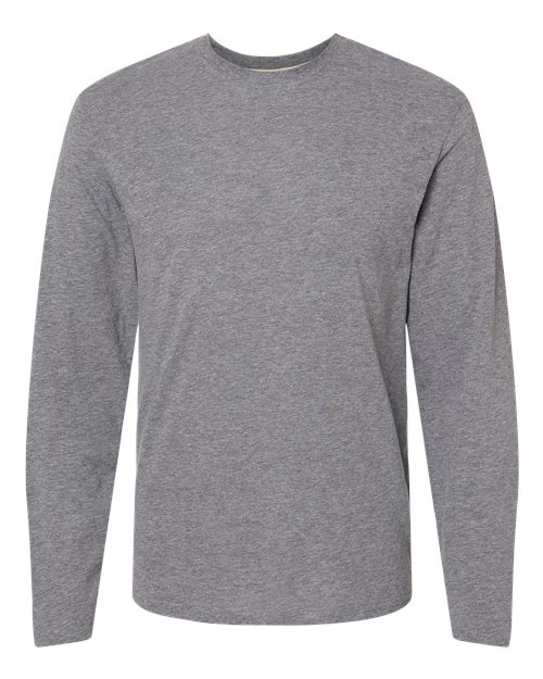 LAT 6918 Unisex Fine Jersey Long Sleeve Tee - Granite Heather