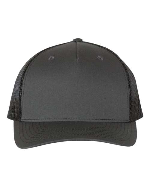 Load image into Gallery viewer, Richardson 112FP Five-Panel Trucker Cap - Charcoal/ Black
