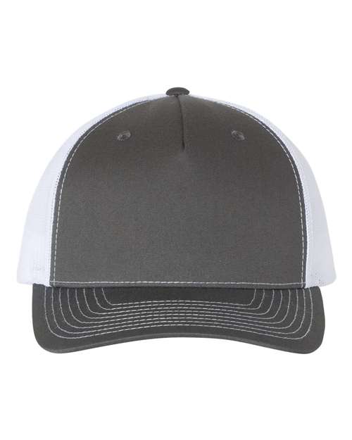 Load image into Gallery viewer, Richardson 112FP Five-Panel Trucker Cap - Charcoal/ White
