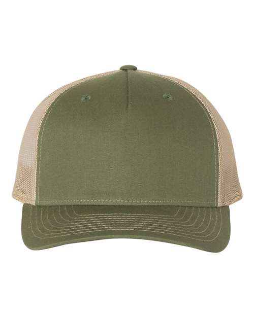 Load image into Gallery viewer, Richardson 112FP Five-Panel Trucker Cap - Army Olive Green/ Tan
