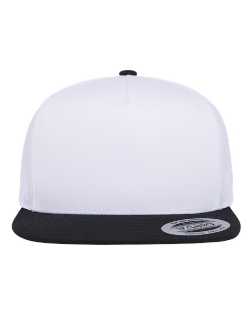 YP Classics 6006 Classic Five-Panel Trucker Cap - Black/ White/ White