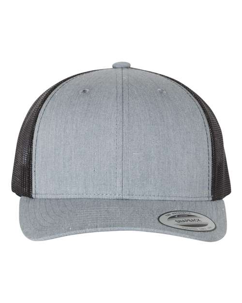 Load image into Gallery viewer, YP Classics 6606 Retro Trucker Cap - Heather Grey/ Black
