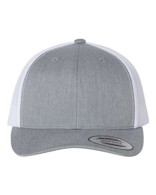Load image into Gallery viewer, YP Classics 6606 Retro Trucker Cap - Heather Grey/ White
