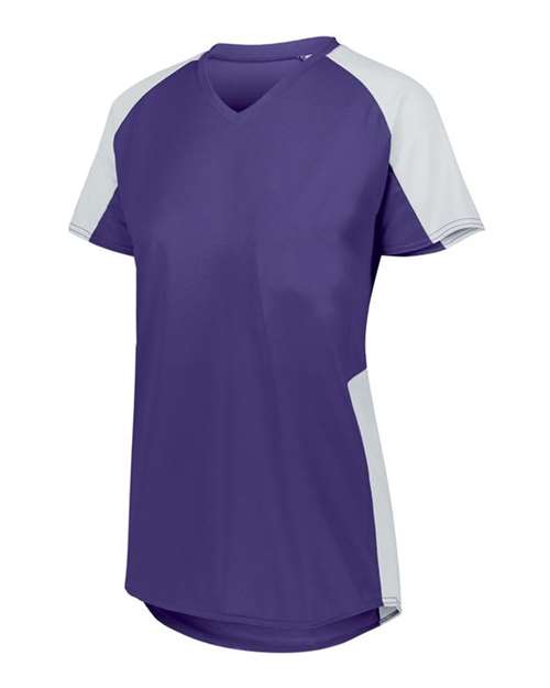 Load image into Gallery viewer, Augusta Sportswear 1522 Women's Cutter Jersey - Purple/ White

