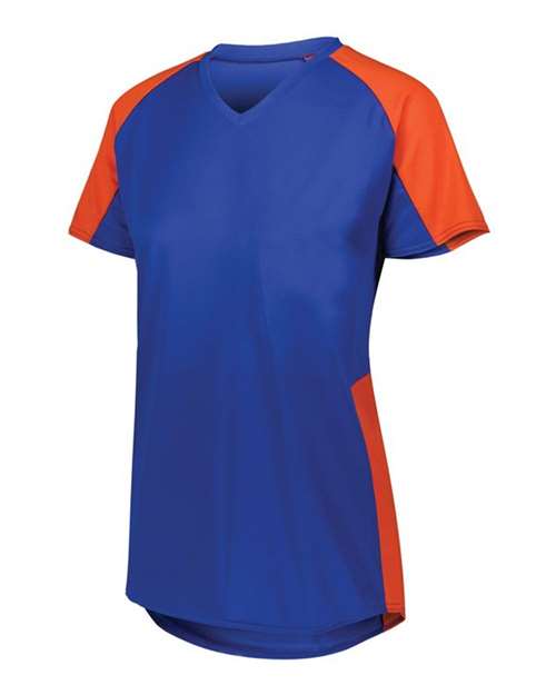 Load image into Gallery viewer, Augusta Sportswear 1522 Women's Cutter Jersey - Royal/ Orange
