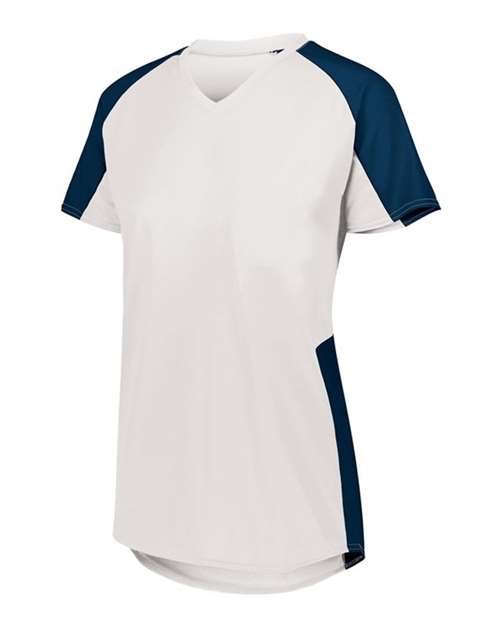 Load image into Gallery viewer, Augusta Sportswear 1522 Women's Cutter Jersey - White/ Navy
