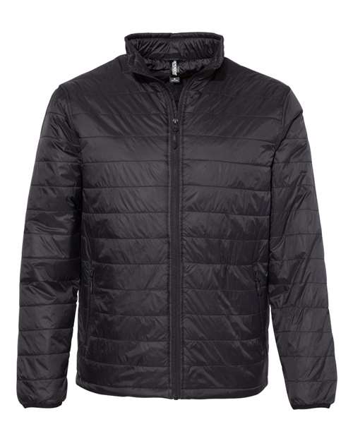 Independent Trading Co. EXP100PFZ Men's Puffer Jacket - Black