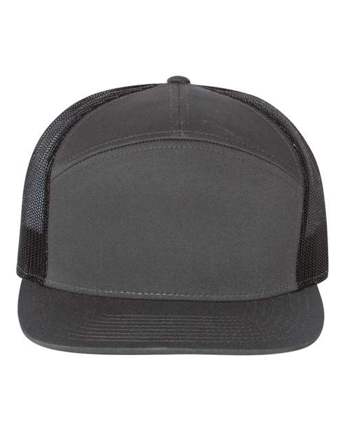 Load image into Gallery viewer, Richardson 168 Seven-Panel Trucker Cap - Charcoal/ Black
