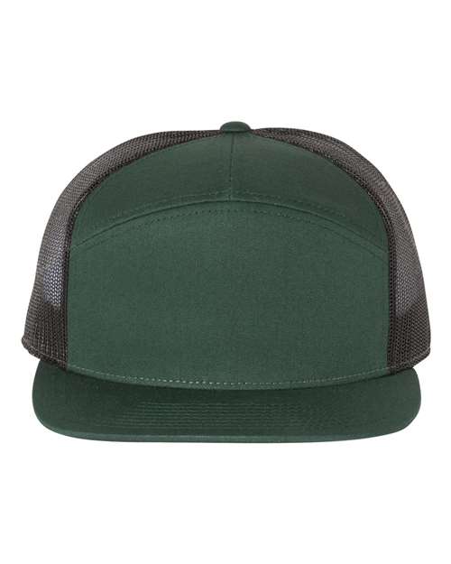 Richardson 168 Seven-Panel Trucker Cap - Dark Green/ Black