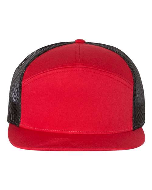 Load image into Gallery viewer, Richardson 168 Seven-Panel Trucker Cap - Red/ Black
