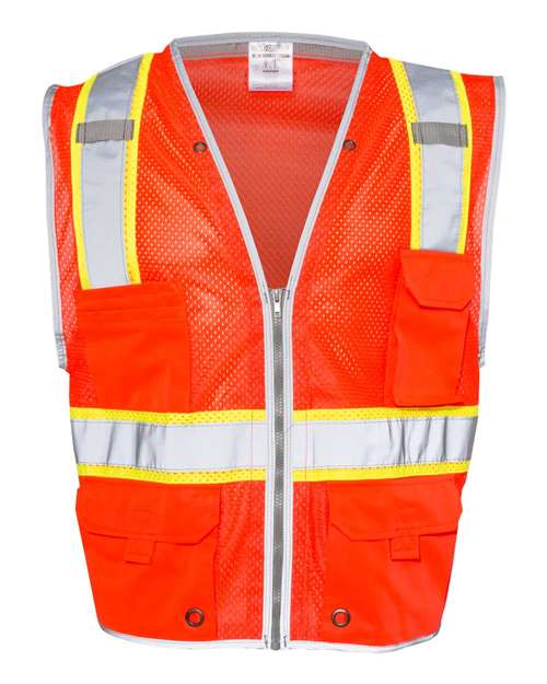 Kishigo 1510-1511 Unisex Premium Brilliant Series® Heavy-Duty Class 2 Vest - Fluorescent Red (1710)
