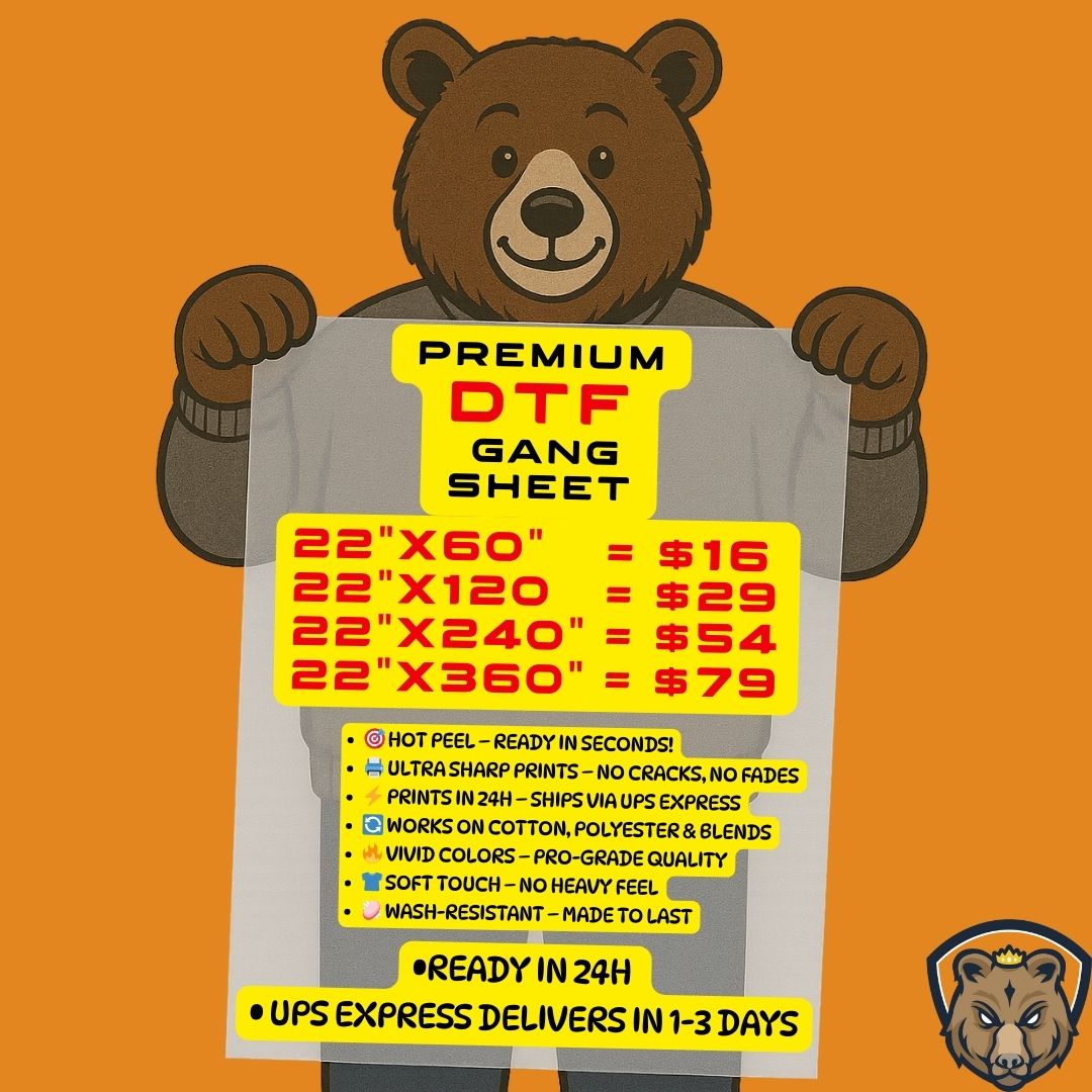 DTF Transfers Upload Gang Sheets – Bear Transfers