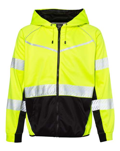 Kishigo JS150 Unisex Premium Black Series® Full-Zip Hooded Sweatshirt - Lime