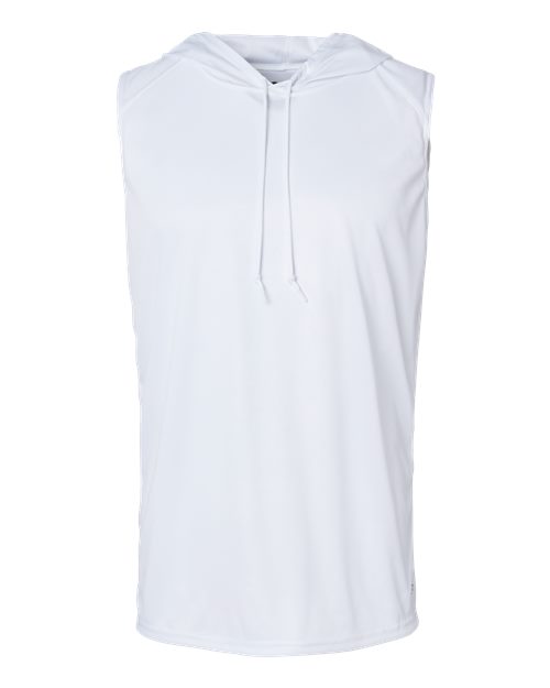 Badger 4108 Men's B-Core Hooded Sleeveless T-Shirt - White