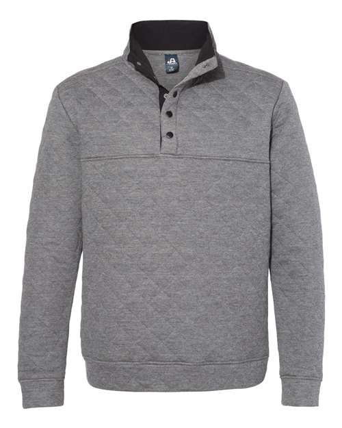 Load image into Gallery viewer, J. America 8890 Men's Quilted Half-Snap Pullover - Charcoal Heather
